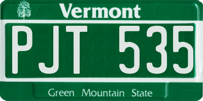 VT license plate PJT535