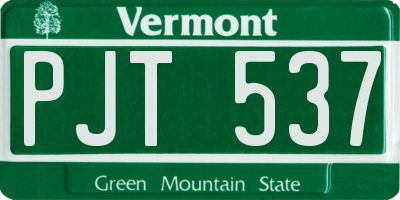VT license plate PJT537