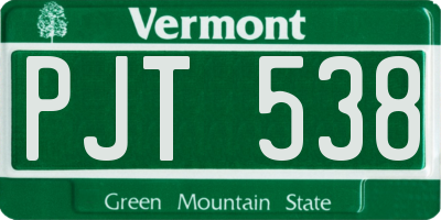 VT license plate PJT538