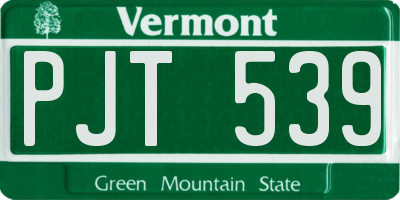 VT license plate PJT539