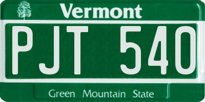 VT license plate PJT540