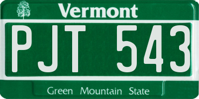VT license plate PJT543