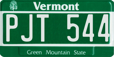 VT license plate PJT544