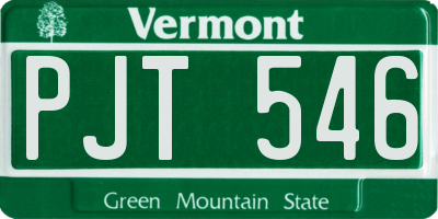 VT license plate PJT546