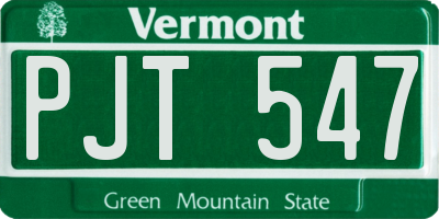 VT license plate PJT547