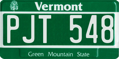 VT license plate PJT548