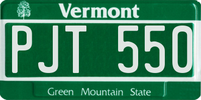 VT license plate PJT550