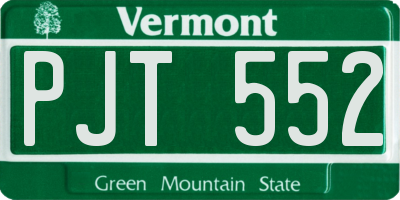 VT license plate PJT552