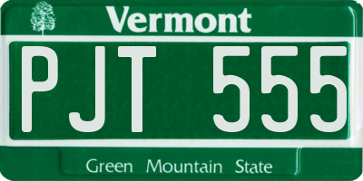 VT license plate PJT555
