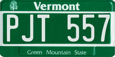 VT license plate PJT557
