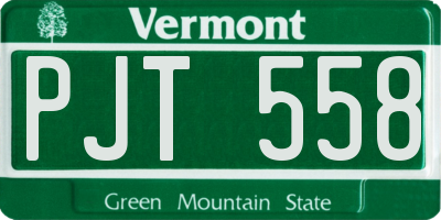 VT license plate PJT558