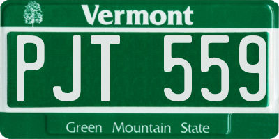 VT license plate PJT559