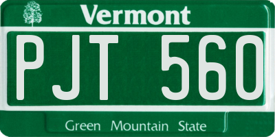 VT license plate PJT560