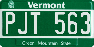 VT license plate PJT563