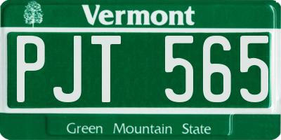 VT license plate PJT565