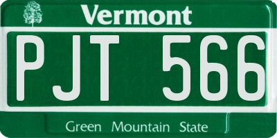 VT license plate PJT566