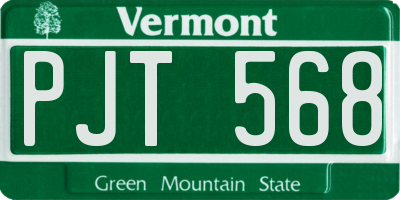 VT license plate PJT568