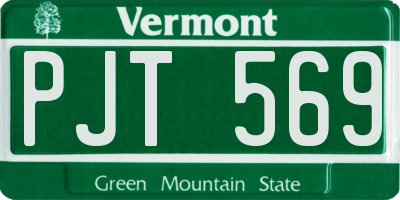 VT license plate PJT569