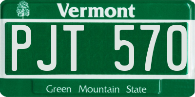 VT license plate PJT570
