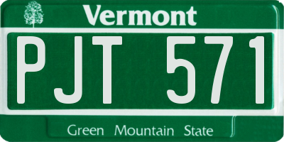 VT license plate PJT571