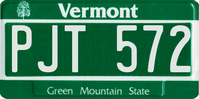 VT license plate PJT572
