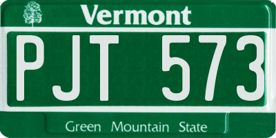 VT license plate PJT573