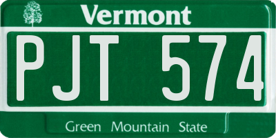 VT license plate PJT574