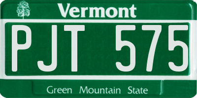 VT license plate PJT575