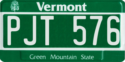 VT license plate PJT576
