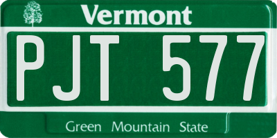VT license plate PJT577
