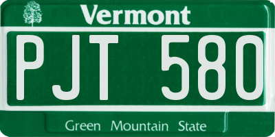 VT license plate PJT580