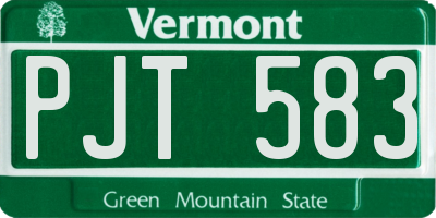 VT license plate PJT583