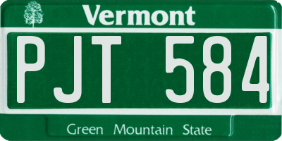 VT license plate PJT584