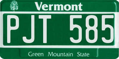 VT license plate PJT585