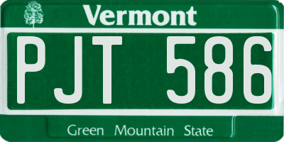VT license plate PJT586