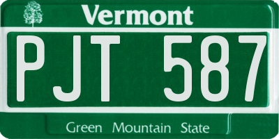 VT license plate PJT587
