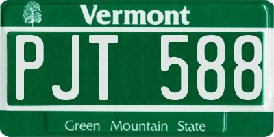VT license plate PJT588