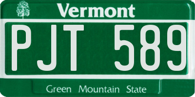 VT license plate PJT589