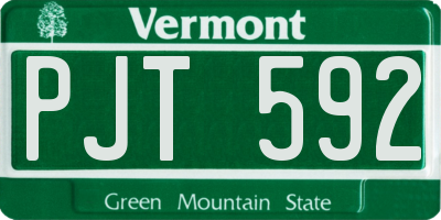 VT license plate PJT592
