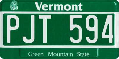 VT license plate PJT594