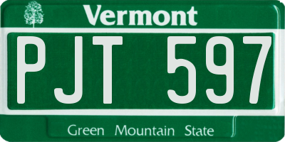 VT license plate PJT597