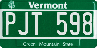 VT license plate PJT598