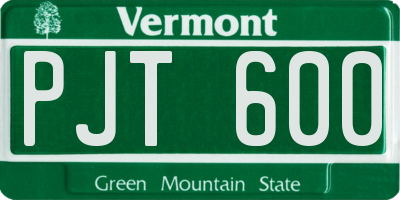 VT license plate PJT600