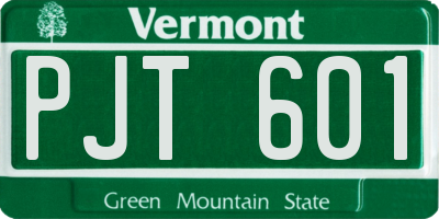VT license plate PJT601