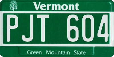 VT license plate PJT604