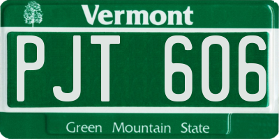 VT license plate PJT606