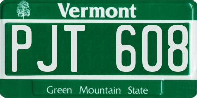 VT license plate PJT608