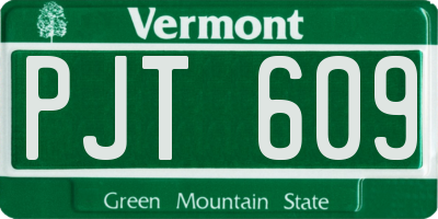 VT license plate PJT609