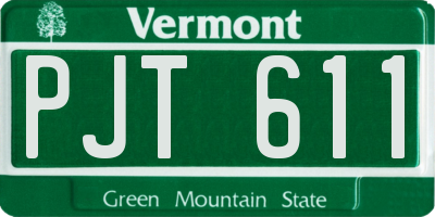VT license plate PJT611