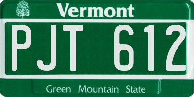 VT license plate PJT612